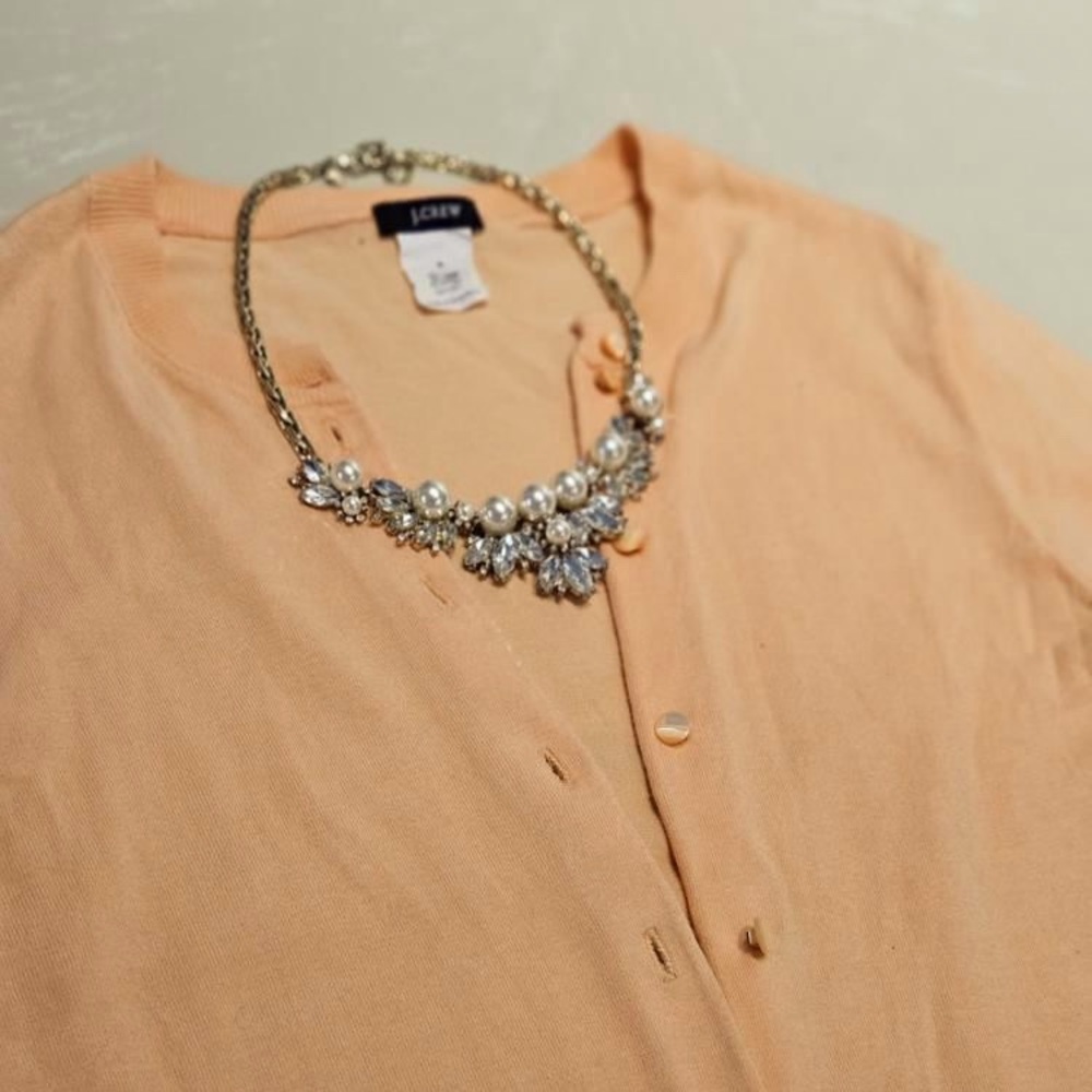 J crew peach cardigan